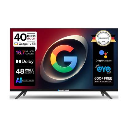 Blaupunkt 100 cm (40 inch) QLED Full HD Smart Google TV 2026 Edition with Google Voice Assistant Remot...