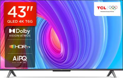 TCL 108 cm (43 inch) QLED Ultra HD (4K) Smart Google TV with Hands-Free Voice Control