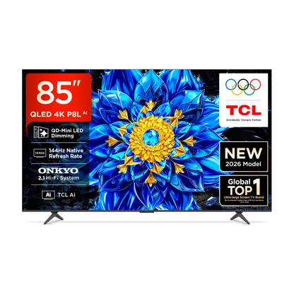 TCL P8L 215 cm (85 inch) QLED Ultra HD (4K) Smart Google TV 2026 Edition with HVA Panel Dolby Vision- ...