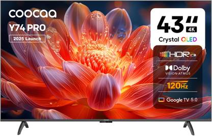 Coocaa Y74 Pro 108 cm (43 inch) QLED Ultra HD (4K) Smart Google TV 2025 Edition with Dolby Vision & Dolby Atmos| 120Hz Game Accelerator| ALLM| MEMC| Wide Colour Gamut| 30W Sound| 32 GB Storage