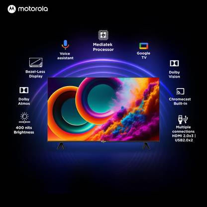 MOTOROLA EnvisionX 165 cm (65 inch) QLED Ultra HD (4K) Smart Google TV with Dolby Vision and Dolby Atmos