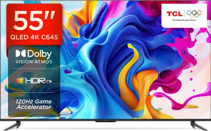 TCL C645 139 cm (55 inch) QLED Ultra HD (4K) Smart Google TV with Hands-Free Voice Control