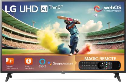 LG UQ7550 108 cm (43 inch) Ultra HD (4K) LED Smart WebOS TV with Alpha5 AI Processor Gen5, AI Sound Pro, AI Super Upscaling, 60 Hz Refresh Rate, Game Optimizer, Magic Remote
