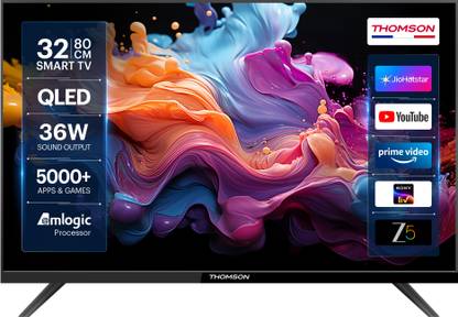 Thomson Alpha QLED 80 cm (32 inch) QLED HD Ready Smart Linux TV 2025 Edition with 36W Sound Output | Web Browser | Sports Mode | Bezel - Less Design