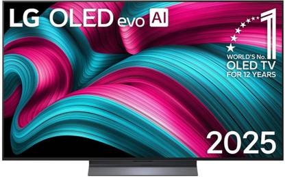 LG AI TV OLED evo C5 139 cm (55 inch) OLED Ultra HD (4K) Smart WebOS TV 2025 Edition with Alpha 9 AI Processor 4K Gen8 | AI Picture Pro | Dolby Vision |All-encompassing surround sound with virtual 11.1.2 channels | Dolby Atmos