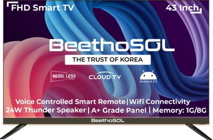 BeethoSOL 108 cm (43 inch) Full HD LED Smart Android Based TV  (43BZ37) at Rs. 12999