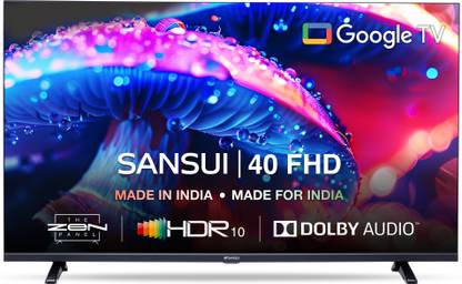 Sansui 102 cm (40 inch) Full HD LED Smart Google TV with Dolby Audio | Surround Sound | Bezel-Less Design | Zen Panel | HDR10
