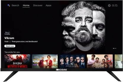 KODAK 7XPro 139 cm (55 inch) Ultra HD (4K) LED Smart Android TV with 40W Sound Output & -Less Design