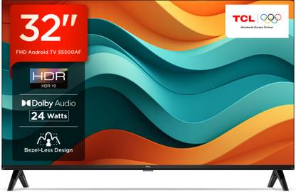 TCL S5500AF 79.97 cm (32 inch) Full HD LED Smart Android TV with Metallic Bezel Less and Chromecast built-in