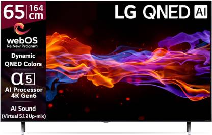 LG QNED 75 164 cm (65 inch) Ultra HD (4K) QNED Smart WebOS TV with Alpha5 AI Processor 4K Gen6, AI Picture Pro, ThinQ AI, 60 Hz Refresh Rate, Game Optimizer, Magic Remote Control, 5-Year Guaranteed with New OS Experience