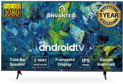 INVANTER Horizon Series 108 cm (43 inch) Full HD LED Smart Android TV with Wifi Enabled | Miracast | Web Browser | Dolby Audio | Bezel-free Design