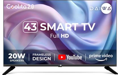 Daiwa 109 cm (43 inch) Full HD LED Smart Linux TV with YouTube,Prime Video and Eyecare Mode