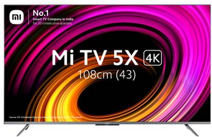 Mi 5X 108 cm (43 inch) Ultra HD (4K) LED Smart Android TV with 4K Dolby Vision | HDR10+ |,Dolby Atmos | DTS-HD | Vivid Picture Engine 2 with Adaptive Brightness at Rs. 29999