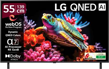 LG AI TV QNED 8AA 139 cm (55 inch) Ultra HD (4K) QNED Smart WebOS TV 2025 Edition with Alpha7 AI Processor 4K Gen8 | Dynamic QNED Color | AI Brightness Control | 4K Expression Enhancer | NEW AI Magic Remote | AI Search with MS Copilot | AI Sound Pro (9.1.2 ch) | Dolby Atmos | Chromecast Built-in