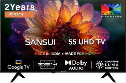 Sansui 140 cm (55 inch) Ultra HD (4K) LED Smart Google TV with Zen Panel Dolby Audio & Film Maker Mode
