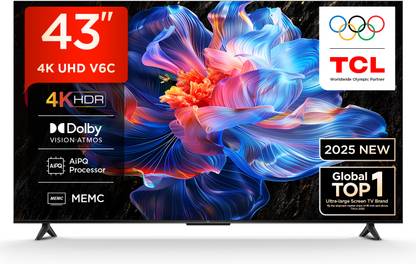 TCL 108 cm (43 inch) Ultra HD (4K) LED Smart Google TV 2025 Edition with MEMC | Dolby Vision-Atmos | HVA Panel & Metallic Bezel-Less