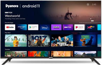 Dyanora AU Series 108 cm (43 inch) Full HD LED Smart Android TV with Certified Android 11, Dolby Audio and 30 Watt Sound Output (2023)