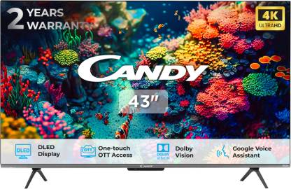 CANDY 108 cm (43 inch) Ultra HD (4K) LED Smart Google TV 2023 Edition with Dolby Atmos & Dolby Vision