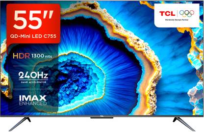 TCL C755 139 cm (55 inch) Ultra HD (4K) Mini LED Smart Google TV with 144Hz VRR and IMAX Enhanced