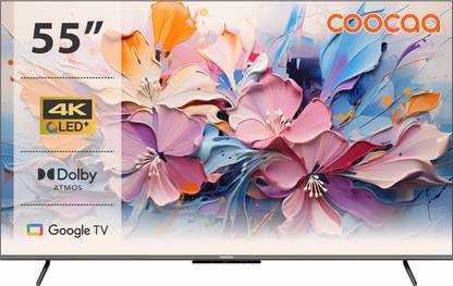 Coocaa Frameless 138 cm (55 inch) QLED Ultra HD (4K) Smart Google TV HDR 10+, Dolby Vision, Dolby Atmos & Eye Care 3.0 Technology