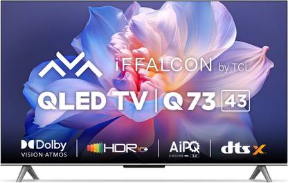 [For Card] iFFALCON by TCL 108 cm (43 inch) QLED Ultra HD (4K) Smart Google TV With Dolby Atmos Vision & HDR10  (iFF43Q73)