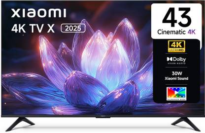 XIAOMI by Mi X Series 108 cm (43 inch) Ultra HD (4K) LED Smart Google TV 2025 Edition with Dolby Vision | HDR 10 | 30W Dolby Audio | Xiaomi Sound | Film-maker Mode