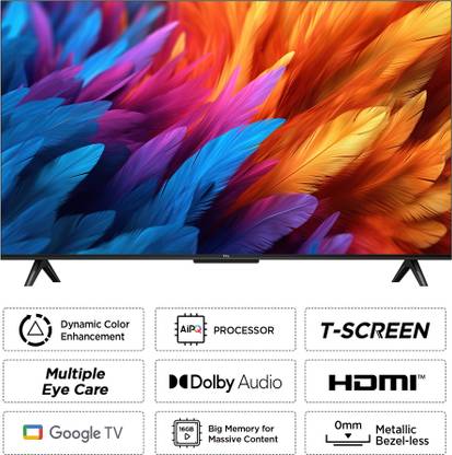 TCL V6B 107.95 cm (43 inch) Ultra HD (4K) LED Smart Google TV 2024 Edition with 24W Dolby Audio and Metallic Bezel-Less