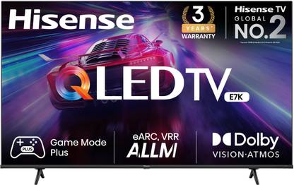 Hisense E7K 108 cm (43 inch) QLED Ultra HD (4K) Smart VIDAA TV With Dolby Vision and Atmos  (43E7K) at Rs. 24999