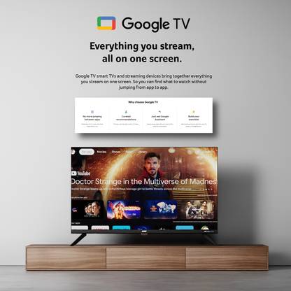 Acer G plus Series 80.01 cm (32 inch) HD Ready LED Smart Google TV with (black) 2024 Model