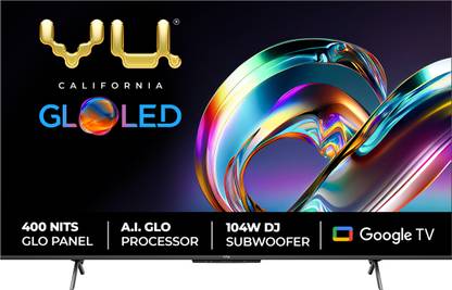 Vu GloLED 164 cm (65 inch) Ultra HD (4K) LED Smart Google TV with DJ Subwoofer 104W