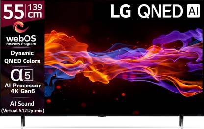 LG QNED 75 139 cm (55 inch) Ultra HD (4K) QNED Smart WebOS TV with AI Processor 4K Gen6, AI Picture Pro, ThinQ AI, 60 Hz Refresh Rate, Game Optimizer, Magic Remote Control, 5-Year Guaranteed with New OS Experience