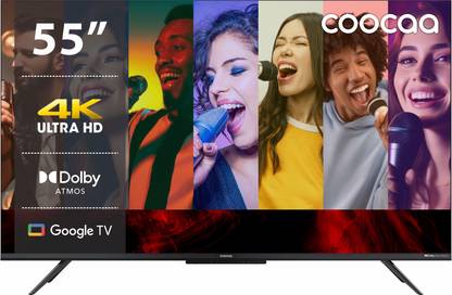 Coocaa Frameless 138 cm (55 inch) Ultra HD (4K) LED Smart Google TV with HDR 10+ Dolby Vision Dolby Atmos Eye Care & Karaoke Technology