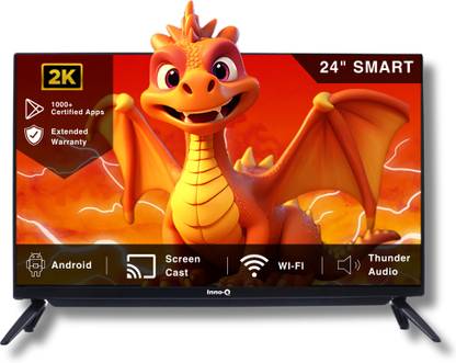 InnoQ Sounbar 60 cm (24 inch) HD Ready LED Smart Android TV with Speakers, 1000+ Smart Apps, Mobile Screen Connect