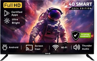 InnoQ Spectra 102 cm (40 inch) Full HD LED Smart Android TV with 30W Boom Speakers | 1000+ Smart Apps - Games | Mobile Screen Connect | Pixel Enhancer