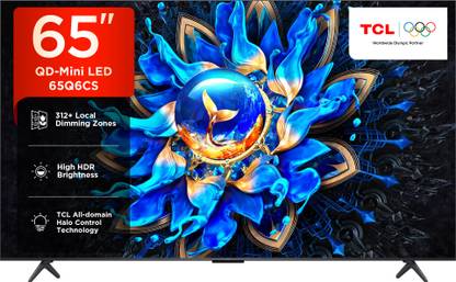 TCL 65Q6CS 164 cm (65 inch) Ultra HD (4K) Mini LED Smart Google TV 2025 Edition with High HDR Brightness | 312+ Dimming Zones | AiPQ Pro Processor | 40 W ONKYO 2.1 Hi-Fi System
