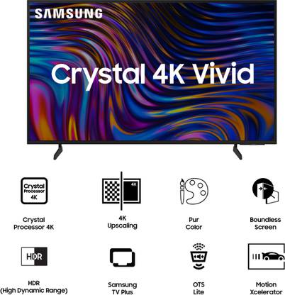 SAMSUNG New D Series Brighter Crystal Vivid (2024 Edition) 138 cm (55 inch) Ultra HD (4K) LED Smart Tizen TV