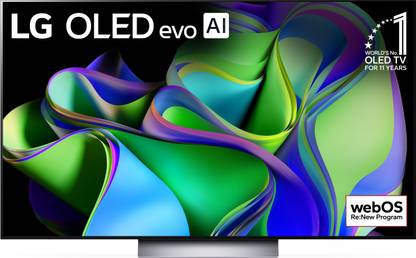 LG OLED C3 121 cm (48 inch) OLED Ultra HD (4K) Smart WebOS TV Alpha9 AI Processor 4K Gen6, AI Picture Pro, ThinQ AI, 120 Hz Refresh Rate, NVIDIA G-Sync, Dolby Vision, Dolby Atmos, HDR10, HLG, AMD FreeSync, Game Optimizer, Magic Remote Control, 5 Years OS Upgrade