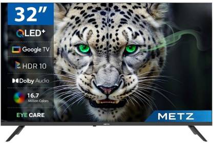 Metz Frameless 81.28 cm (32 inch) QLED HD Ready Smart Google TV 2025 Edition with Dolby Audio, 20W Speaker Output, Micro Border Design, Eye Care Technology