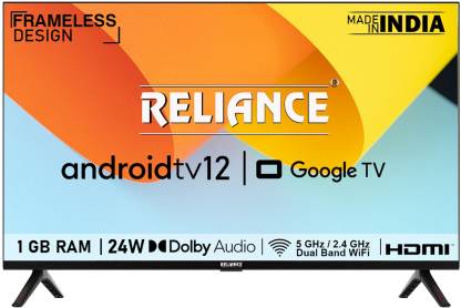 Reliance 81.01 cm (32 inch) HD Ready LED Smart Android TV with Android 12, 24 W Dolby Audio, Frameless Design