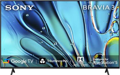 SONY BRAVIA 3 189.3 cm (75 inch) Ultra HD (4K) LED Smart Google TV with Advanced AI Processor X1 HDR, Sony Picture Core, Dolby Vision Atmos
