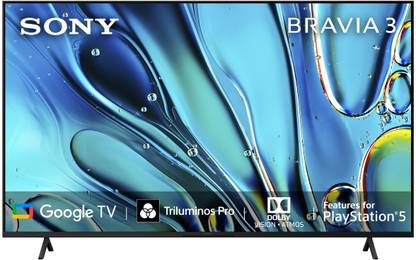 SONY BRAVIA 3 163.9 cm (65 inch) Ultra HD (4K) LED Smart Google TV with Advanced AI Processor X1 HDR, Picture Core, Dolby Vision Atmos