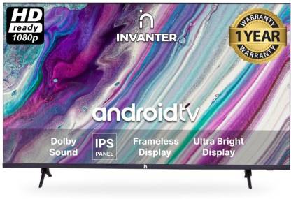 INVANTER Nova Series 80 cm (32 inch) HD Ready LED Smart Android TV with Wifi Enabled | Miracast | Web Browser | Dolby Audio | Bezel-free Design