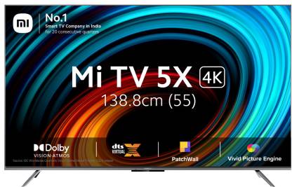 Mi 5X 138.8 cm (55 inch) Ultra HD (4K) LED Smart Android TV with 4K Dolby Vision | HDR10+ |,Dolby Atmos | Vivid Picture Engine 2 with Adaptive Brightness