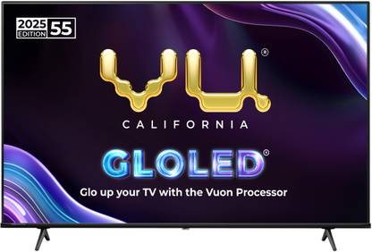 Vu 139 cm (55 inch) Ultra HD (4K) LED Smart Google TV with VuOn 1.5 Processor I Perfect Phone Partner I 2-Way Bluetooth I Camera Support for Video Conferencing I Cricket Mode & Cinema Mode I WiFi Remote Control I Dolby Vision I 24W DTS Virtual X Sound I Game Dashboard I Blue Light Protection (2024 edition)