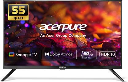 acerpure by Acer Elevate Tv 139 cm (55 inch) QLED Ultra HD (4K) Smart Google TV with Bezel-Less | Google OS | VRR | ALLM | Dolby ATMOS