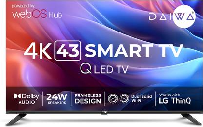 Daiwa 109 cm (43 inch) QLED Ultra HD (4K) Smart WebOS TV with Bezelless design,LG ThinQ and Dolby Audio