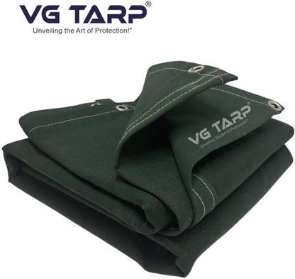 VG TARP Grey color Cotton Canvas Tarpaulin 12 feet width x 12 feet Long Tent - For 8