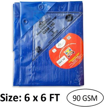 Tandhan Ecopaulin Cross Laminated Multilayer 6 x 6 ft Eco-friendly tarpaulin Tirpal Tent - For Multipurpose Heavy Duty waterproof Poly Tadpatri 90 Gsm Plastic Cover Tharpai