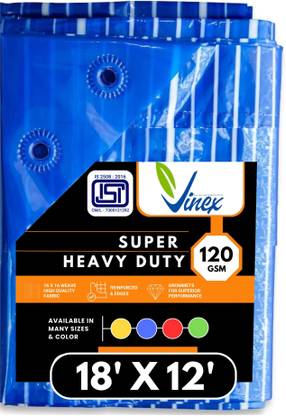 Vinex 18ft X 12ft, 135 Microns | Water Proof Tarpaulin Sheet | ISI Mark Tent - For Camping, Construction Sites, Transportation Covers, Garden
