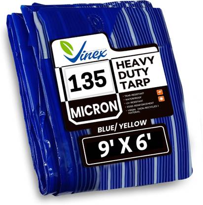 Vinex 9ft X 6ft, 135 Microns | Water Proof Tarpaulin Sheet | 100% Pure Virgin Tent - For Camping, Construction Sites, Transportation Covers, Garden